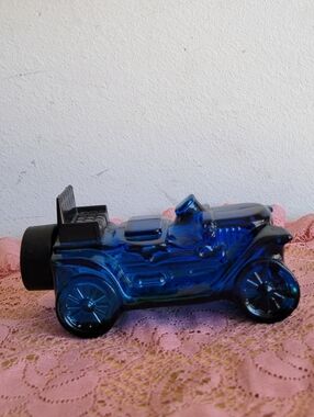 Avon Cobalt Blue Glass Vintage Car Bottle
